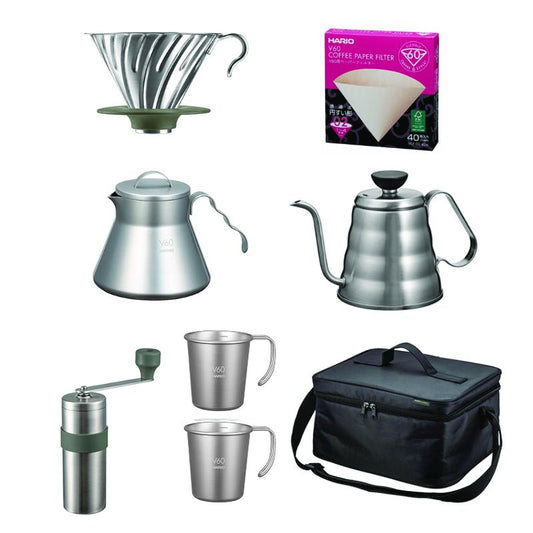 Hario V60 Outdoor Coffee Full Set – portable stainless steel brew kit