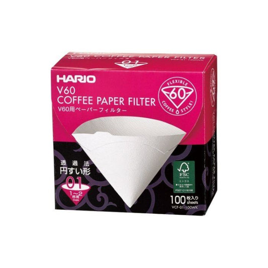 Hario V60 paper filters size 01 – 100 pack